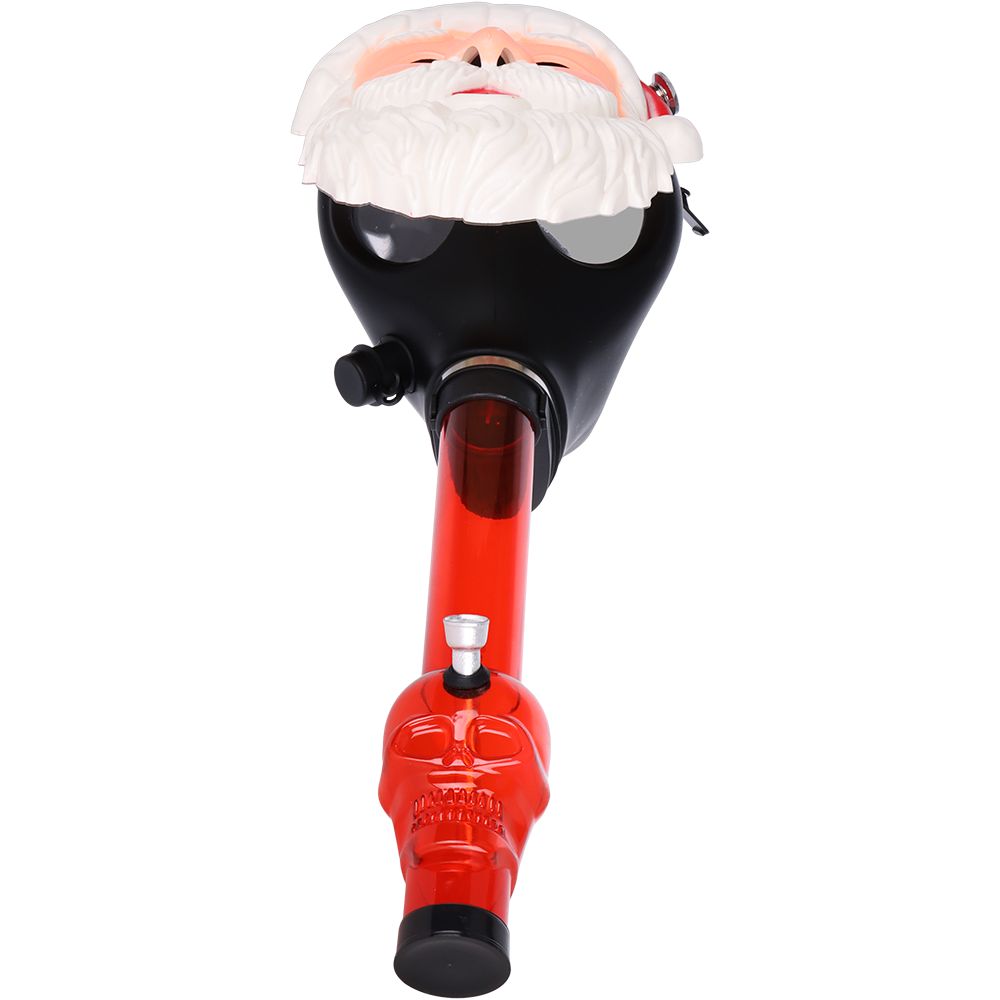 Santa Gas Mask w/ Acyrlic Water Pipe - 10.25" - Discreet Smoker