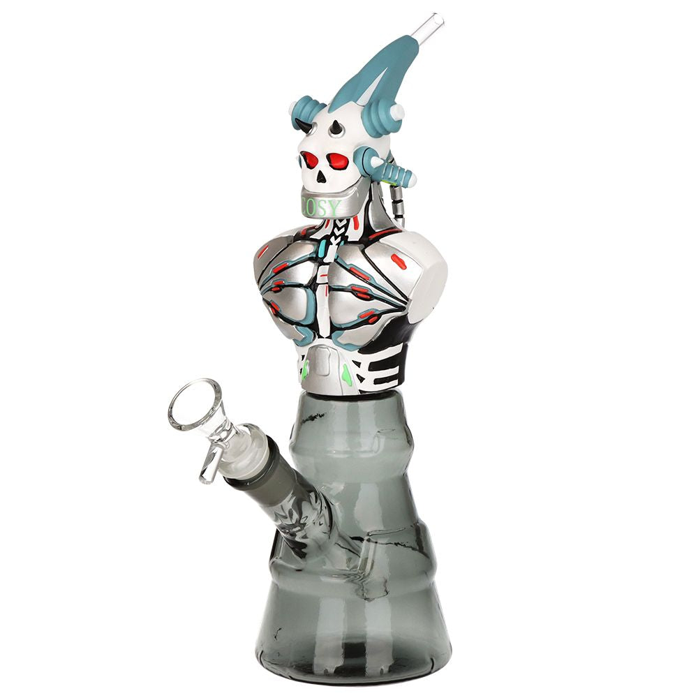 Mechanical Skeleton Glass & Vinyl Water Pipe - 10.5" / 14mm F - Discreet Smoker