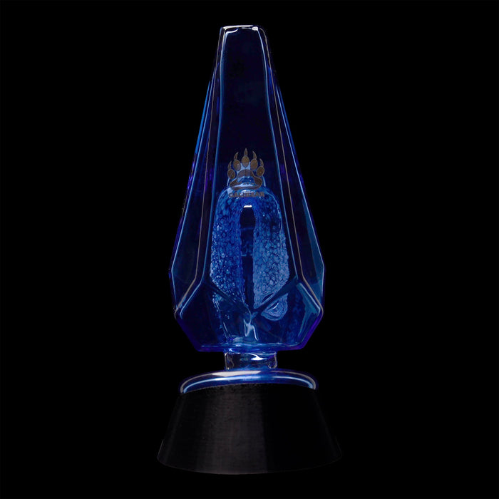 CaliBear Colored Glass Crystal Arch Puffco Peak Glass Attachment, Dark Blue