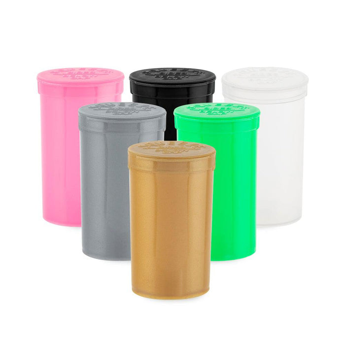 Loud Lock Pop Top Plastic Smell Proof Airtight Portable Packaging Storage Containers 19 Dram - 225ct, White