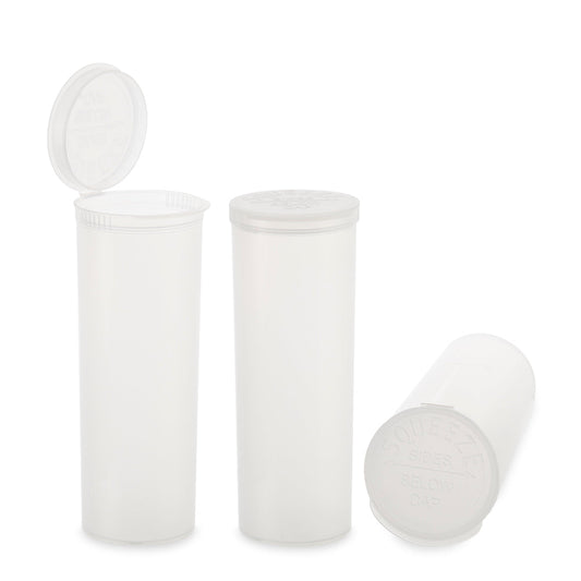Loud Lock Plastic Pop Top - 60 Dram - 75pc - Child Resistant - Discreet Smoker
