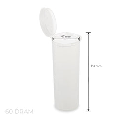 Loud Lock Pop Top Plastic Storage Vial 60 Dram - 75ct - Discreet Smoker