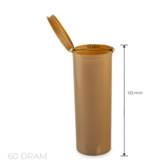 Loud Lock Pop Top Plastic Storage Vial 60 Dram - 75ct - Discreet Smoker