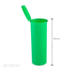 Loud Lock Pop Top Plastic Storage Vial 60 Dram - 75ct - Discreet Smoker