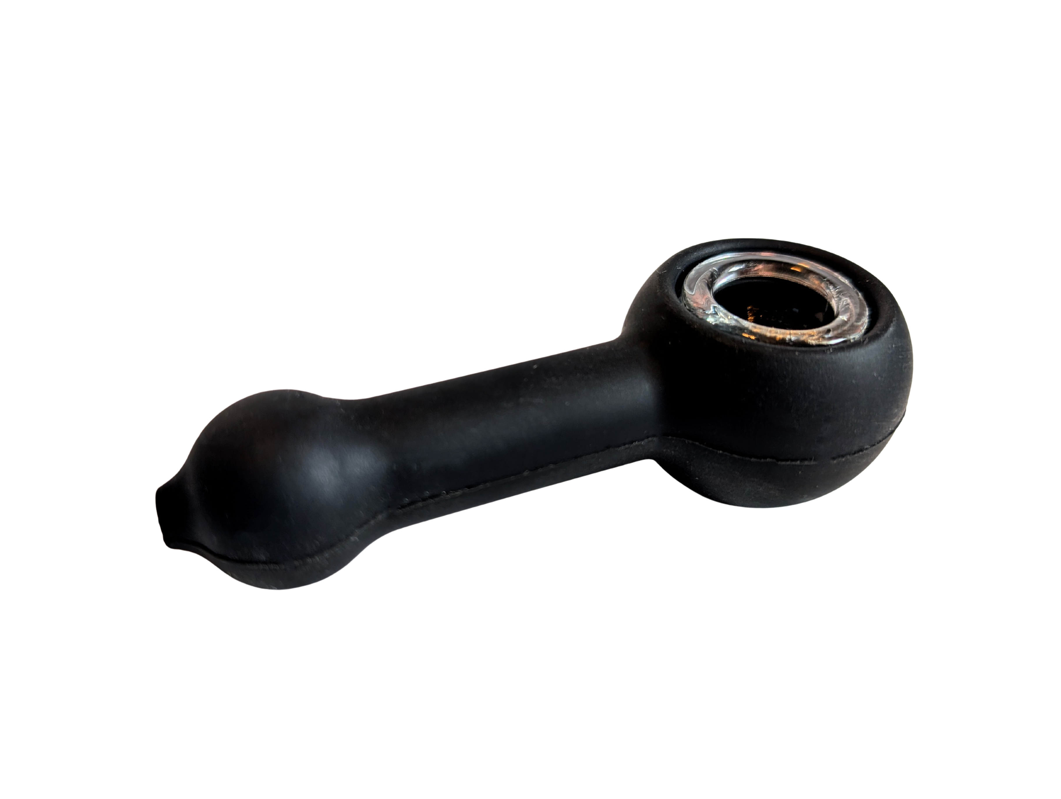 Black Silicone Pipe with Cleaning Tool - Discreet Smoker