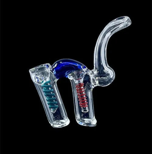 Double Bowl Glass Bubbler (5") - Discreet Smoker