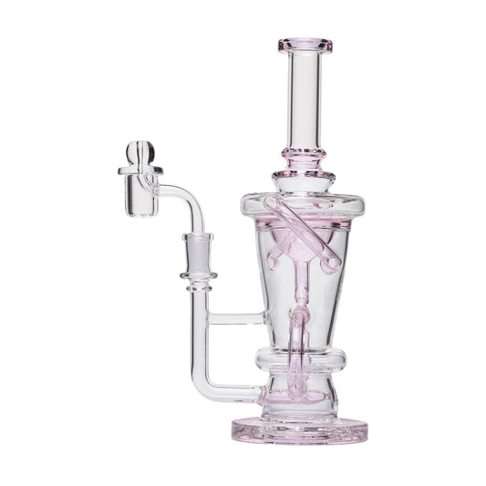 Human Grade 10.25" Straight Recycler Glass Water Pipe - Discreet Smoker