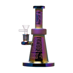 Human Grade Aztec (Sandblasted) Glass Water Pipe - Discreet Smoker