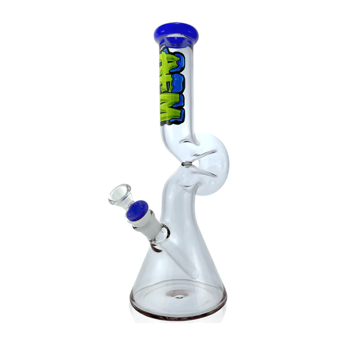 AFM Glass 12" Beaker Wave Full Color Glass Water Pipe, Purple