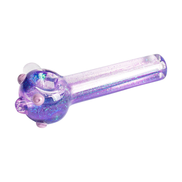 Red Eye Glass 4.5" Sparkle Liquid Glass Pipe, Purple