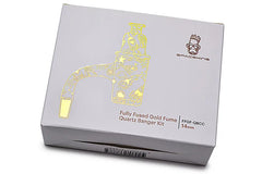 Space King Fully Fused Gold Fume Banger Kit (White / Gold) - Discreet Smoker