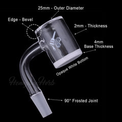 HONEY & MILK BEVEL QUARTZ BANGER - 90° DEGREE | YL - Discreet Smoker