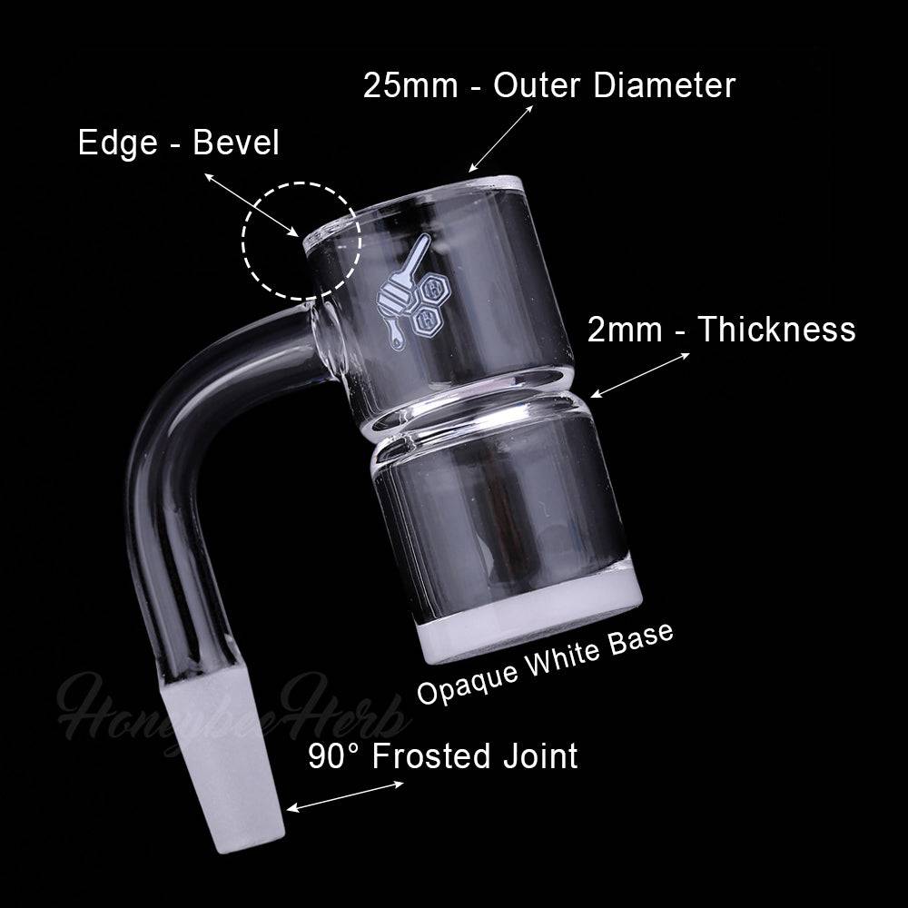 HONEY & MILK BEVEL SPLASH BUCKET QUARTZ BANGER - 90° DEGREE | YL - Discreet Smoker