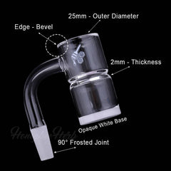 HONEY & MILK BEVEL SPLASH BUCKET QUARTZ BANGER - 90° DEGREE | YL - Discreet Smoker