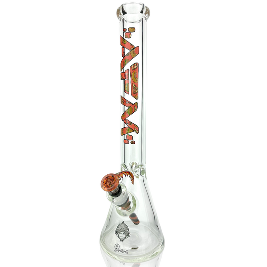 18" AFM Munching Clear Glass 9mm Beaker Bong Bundle - Discreet Smoker
