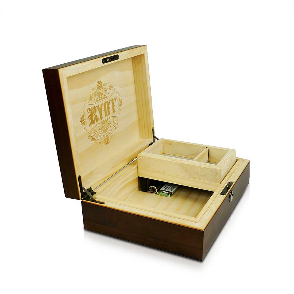 RYOT HUMIDOR WALNUT COMBO BOX (8X11) - Discreet Smoker