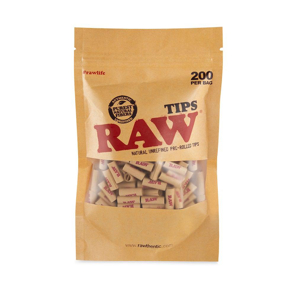 Raw Pre-Rolled Tips in Pouch - 200ct - Discreet Smoker