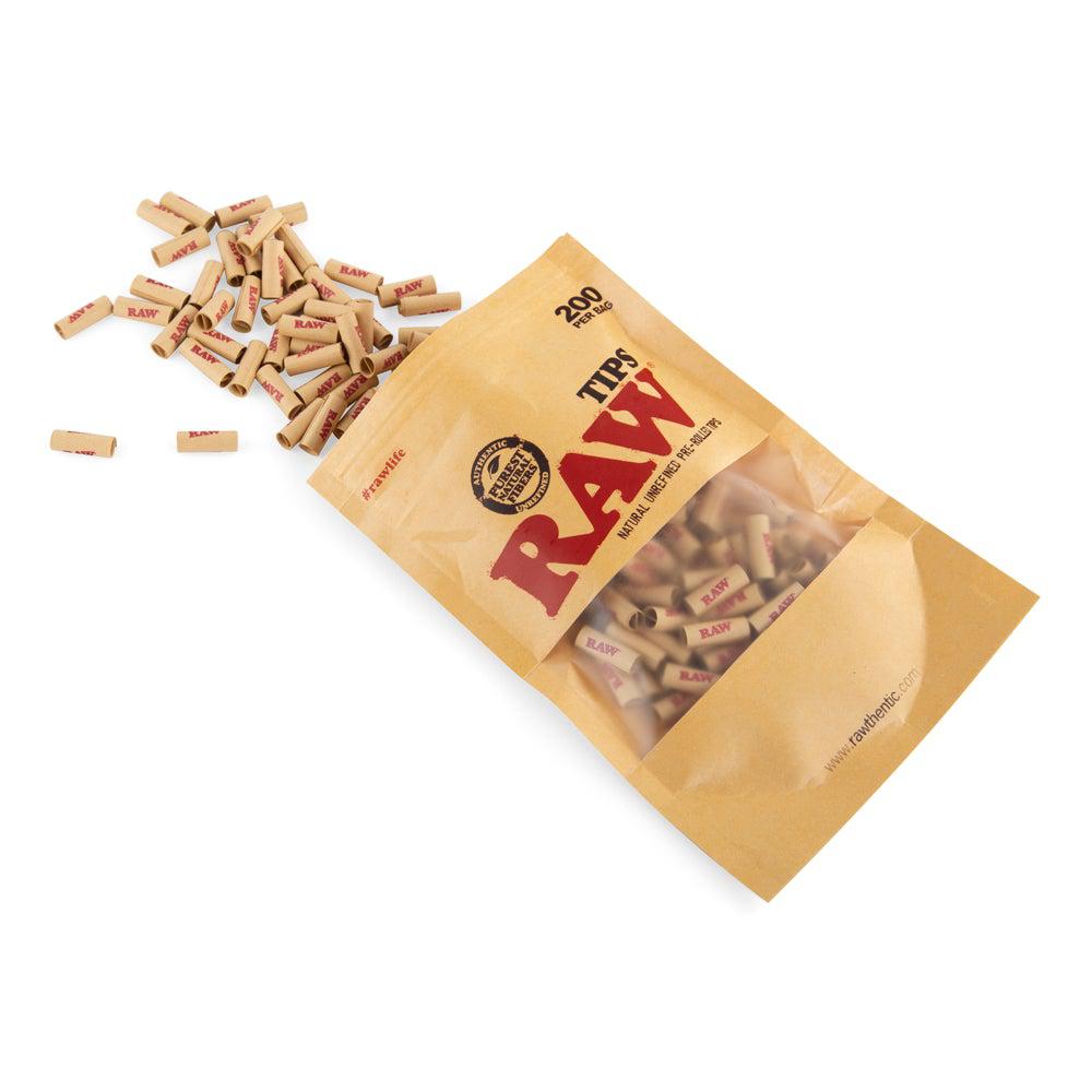 Raw Pre-Rolled Tips in Pouch - 200ct - Discreet Smoker