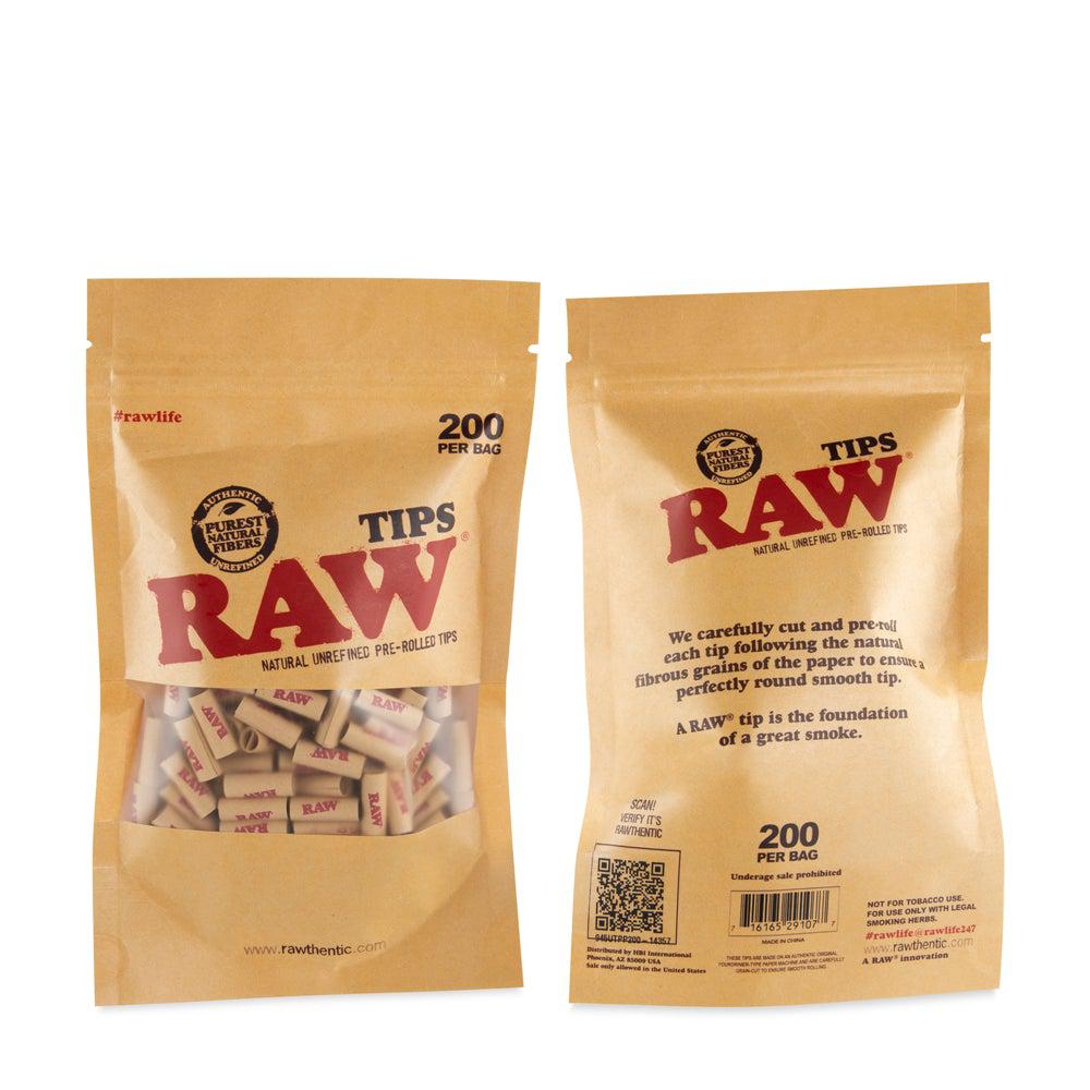 Raw Pre-Rolled Tips in Pouch - 200ct - Discreet Smoker