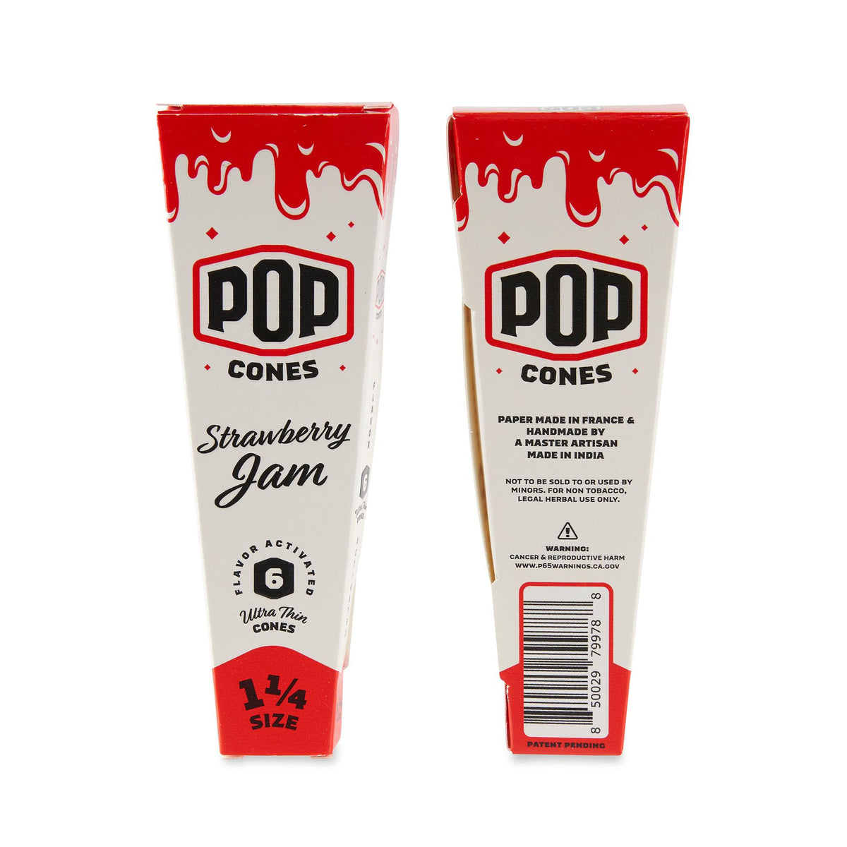 Pop Cones 1 ¼ Size Ultra Thin 6pk Cones - 24ct Display - Discreet Smoker