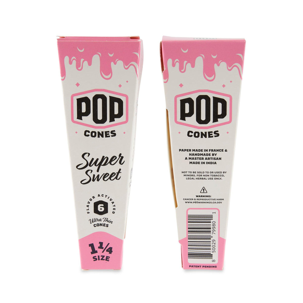 Pop Cones 1 ¼ Size Ultra Thin 6pk Cones - 24ct Display - Discreet Smoker