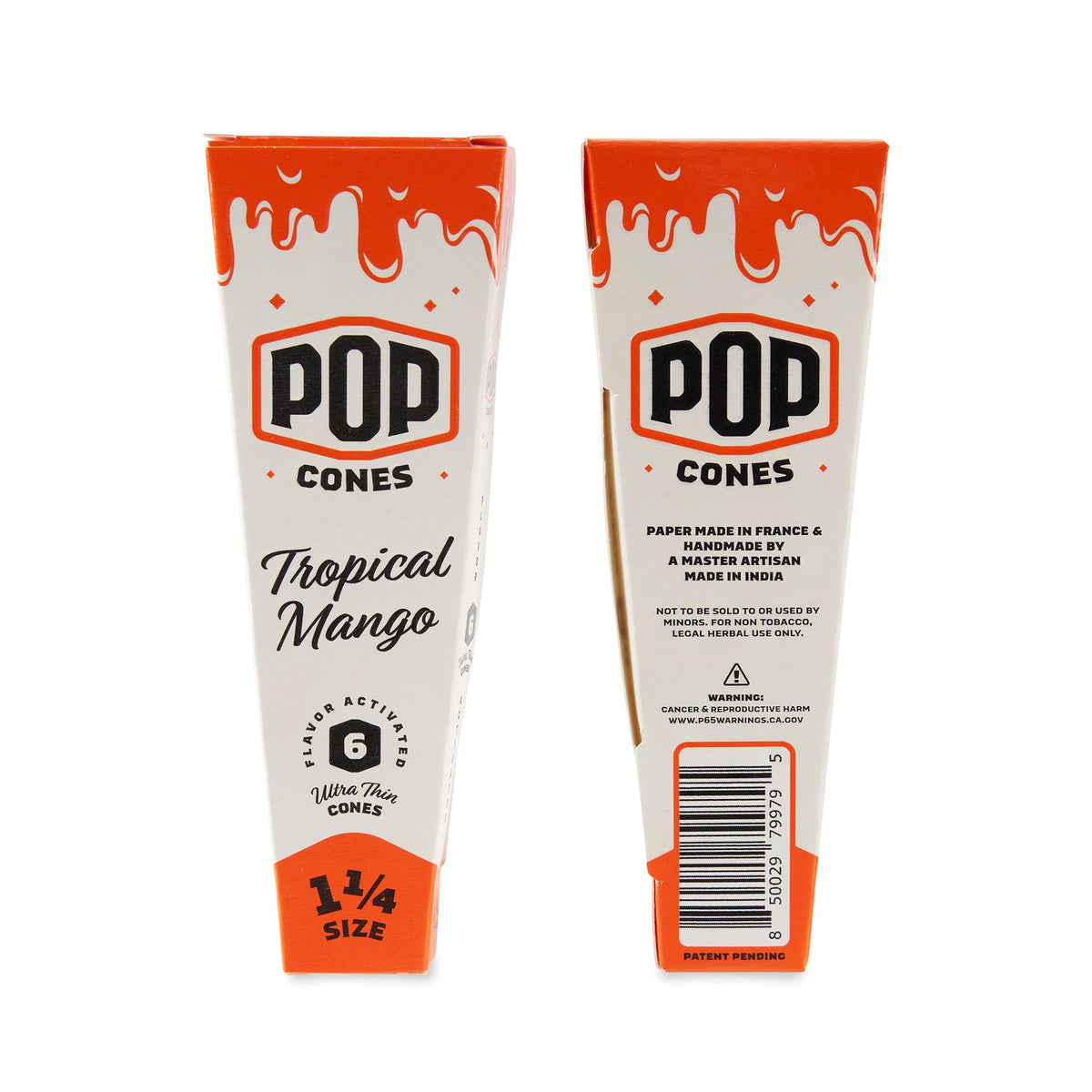 Pop Cones 1 ¼ Size Ultra Thin 6pk Cones - 24ct Display - Discreet Smoker
