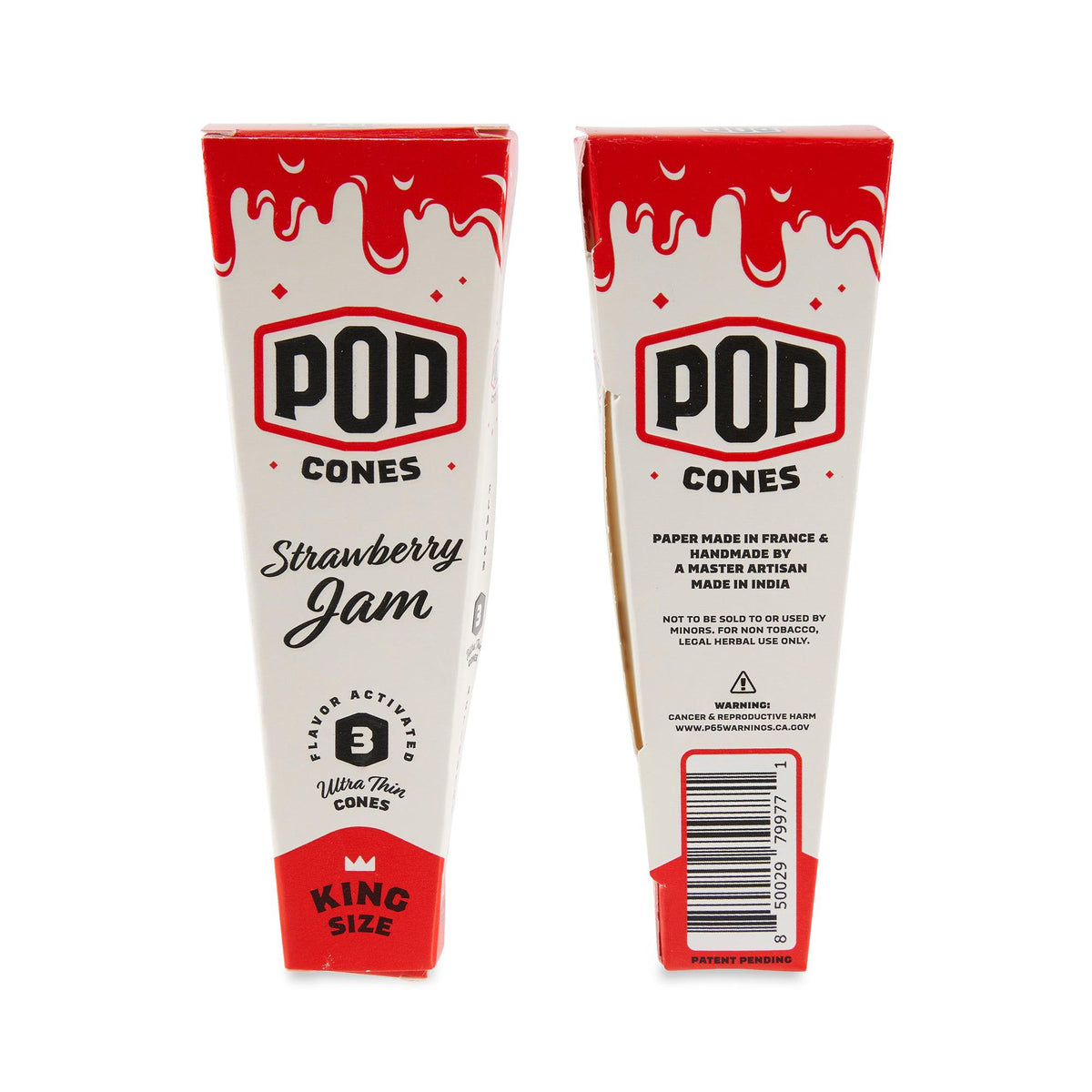 Pop Cones King Size Ultra Thin 3pk Cones - 24ct Display - Discreet Smoker