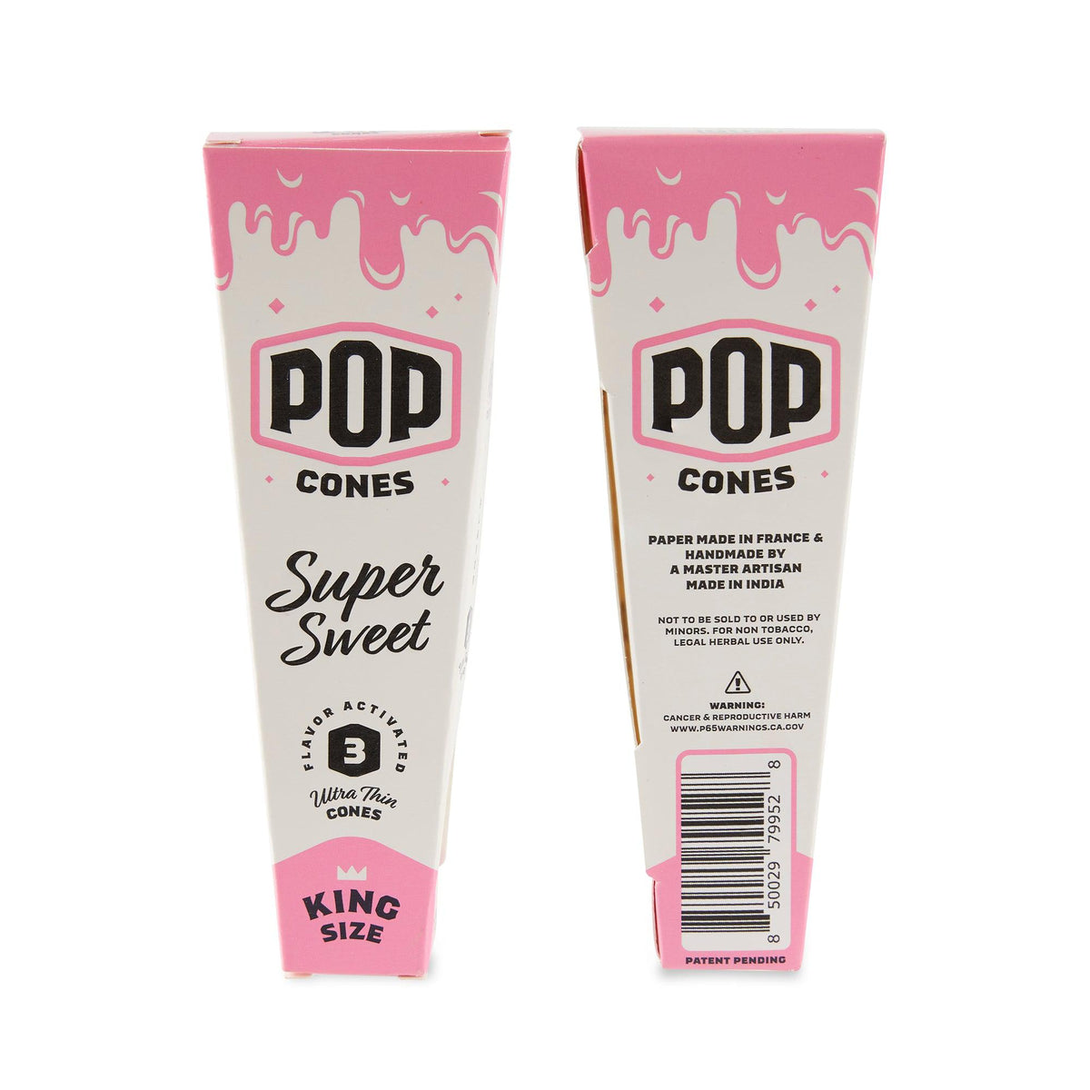Pop Cones King Size Ultra Thin 3pk Cones - 24ct Display - Discreet Smoker