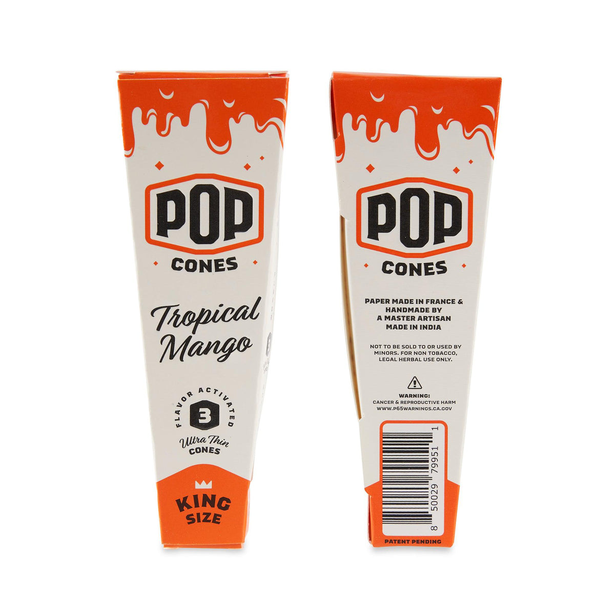 Pop Cones King Size Ultra Thin 3pk Cones - 24ct Display - Discreet Smoker