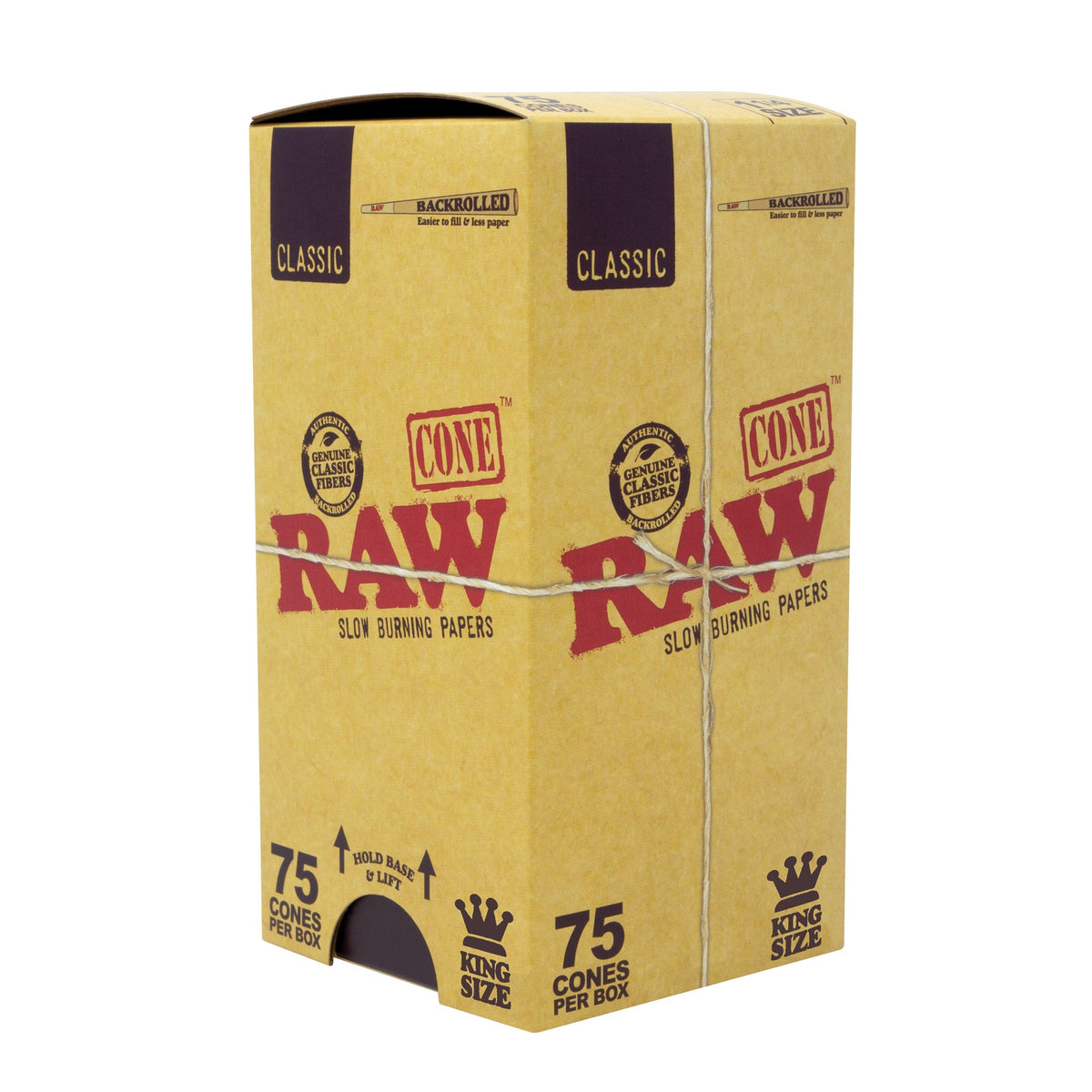 RAW Classic King Size Backrolled Cones – 75ct - Discreet Smoker