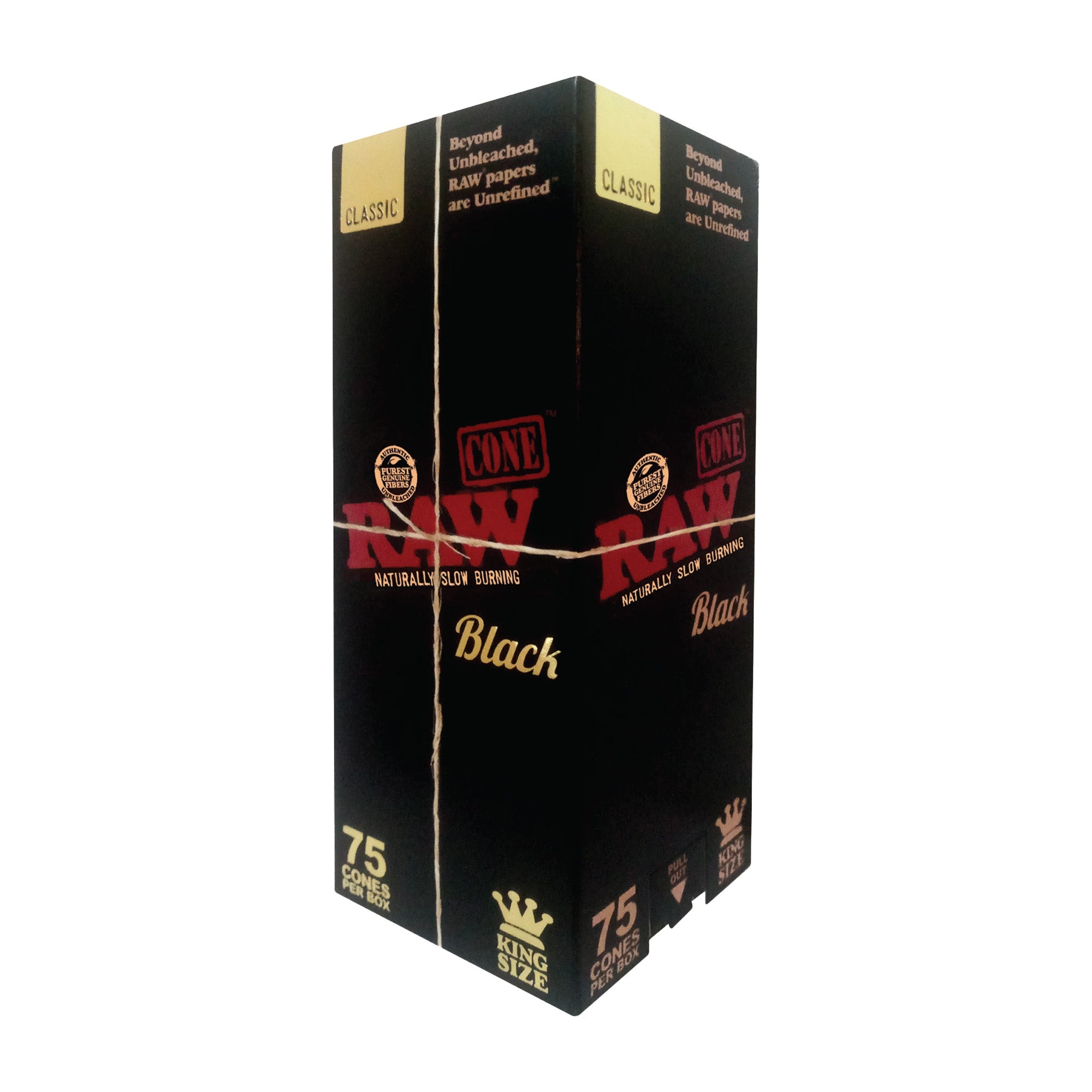 Raw Black King Size Backrolled Cones - 75ct - Discreet Smoker
