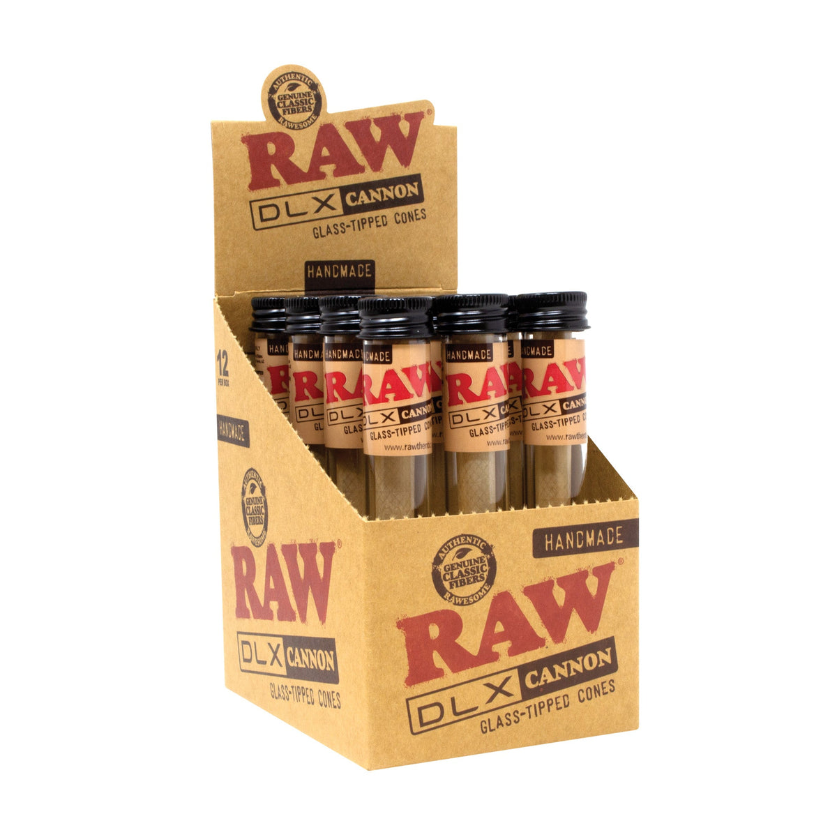 RAW DLX Glass-Tipped Cones – 12ct - Discreet Smoker