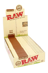RAW Organic Hemp Rolling Papers – 1¼ – 50 Leaves – 24-Count Display