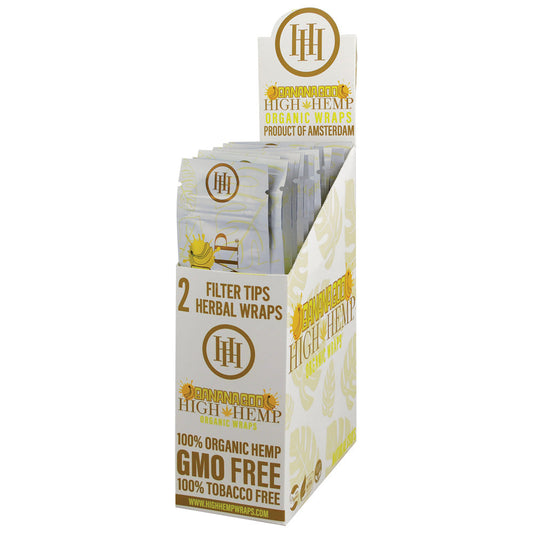 25PC DISP - High Hemp Organic CBD Wraps - 2pk - Discreet Smoker