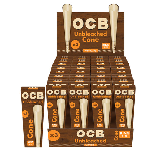 32PC DISPLAY - OCB Unbleached Cones - Discreet Smoker