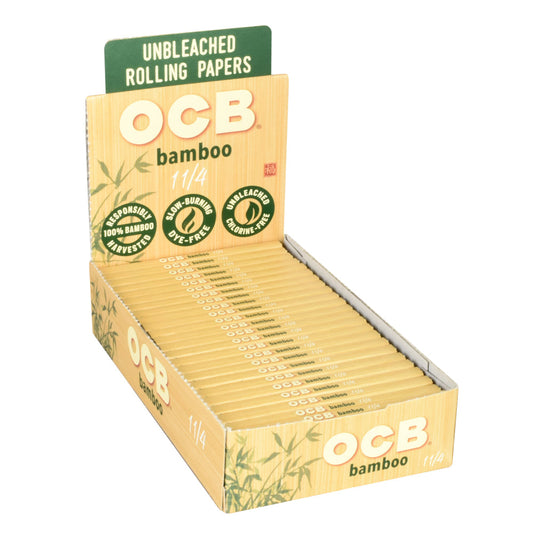 24PC DISP - OCB Bamboo Rolling Papers - 50pk / 1 1/4" - Discreet Smoker