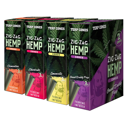 Zig Zag Terpene Infused Pre-Rolled Cones | 2pk | 15pc Display - Discreet Smoker