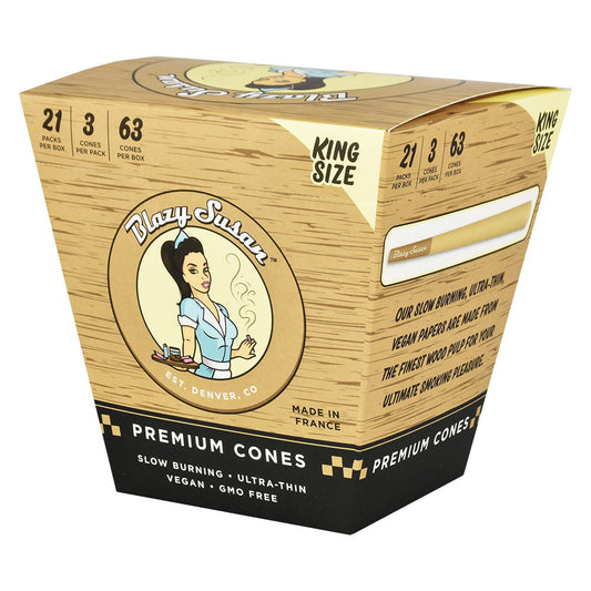 Blazy Susan Unbleached Pre-Rolled Cones | 21pc Display - Discreet Smoker