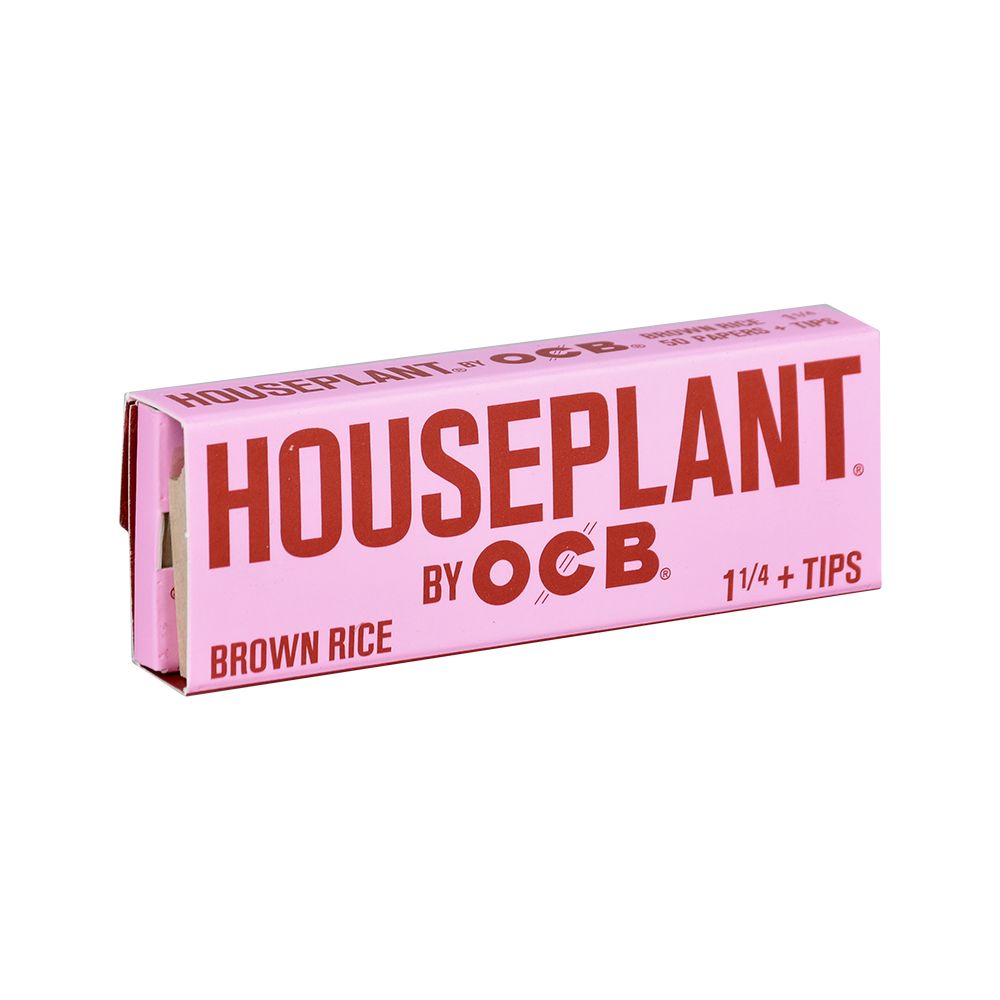 24CT DISP - Houseplant by OCB Rolling Papers + Tips - Brown Rice /50pc/ 1 1/4" - Discreet Smoker