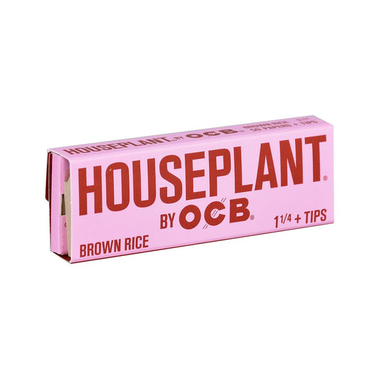 24CT DISP - Houseplant by OCB Rolling Papers + Tips - Brown Rice /50pc/ 1 1/4" - Discreet Smoker