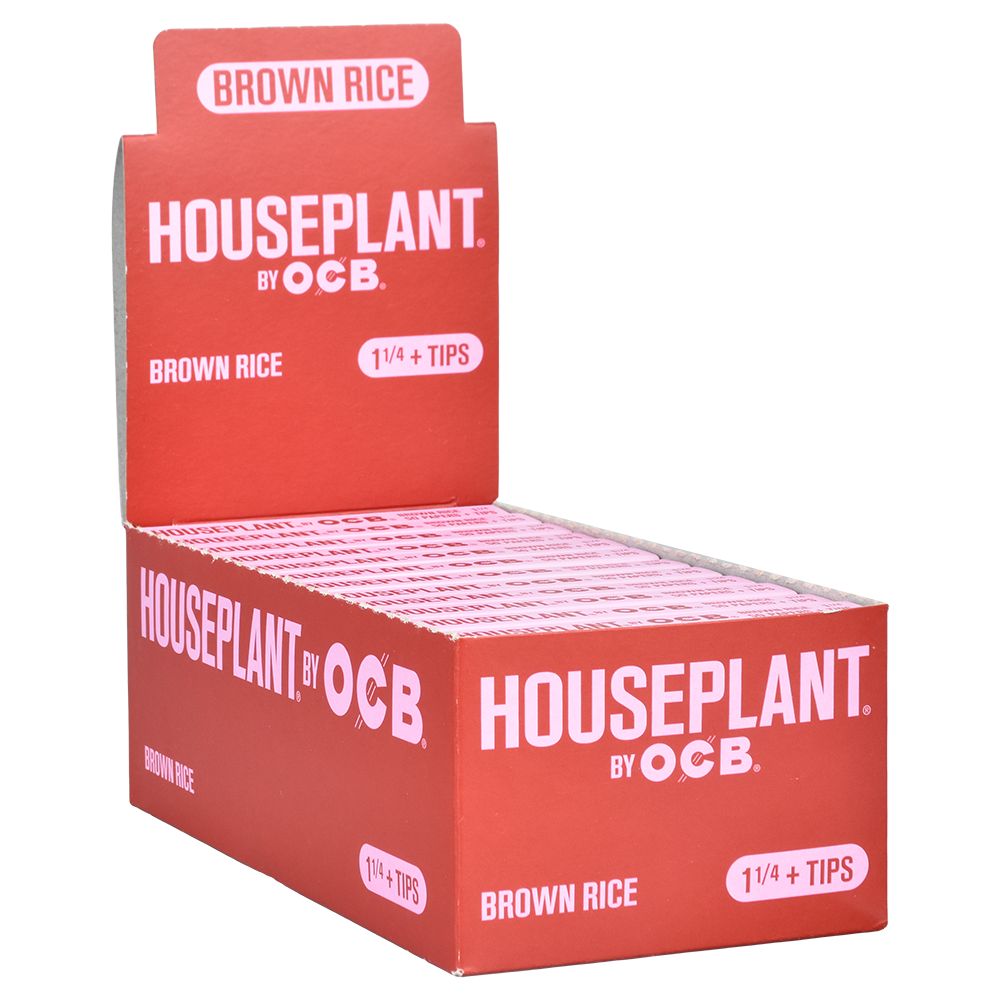24CT DISP - Houseplant by OCB Rolling Papers + Tips - Brown Rice /50pc/ 1 1/4" - Discreet Smoker