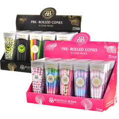 Beautiful Burns Designer Pre-Rolled Cones | Assorted Designs | 8pc | 30pk Display