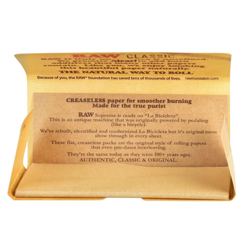 RAW Supreme Natural Rolling Papers | Kingsize - Discreet Smoker