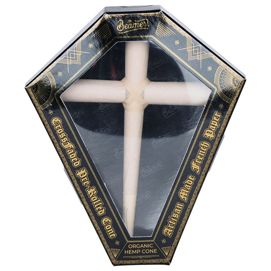 8CT DISPLAY - Beamer CrossFaded Organic Hemp Pre-Rolled Cross-Shaped Cone - Discreet Smoker
