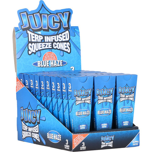 Juicy Terp Infused Squeeze Pre-Rolled Cones | Blue Haze | 30pk Display - Discreet Smoker
