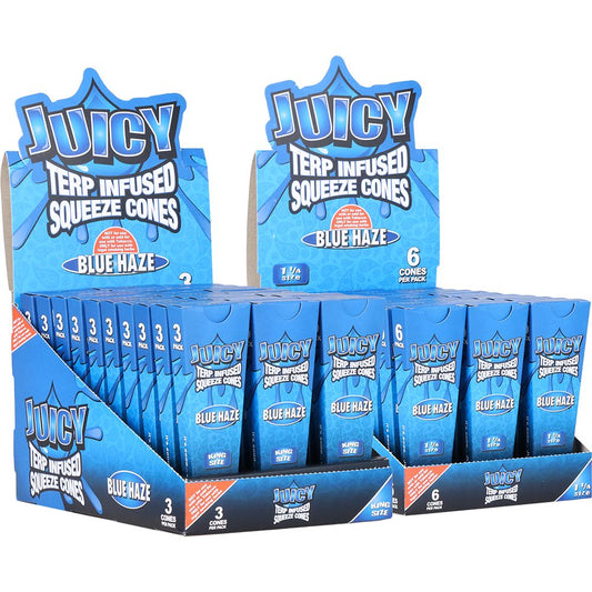 Juicy Terp Infused Squeeze Pre-Rolled Cones | Blue Haze | 30pk Display - Discreet Smoker