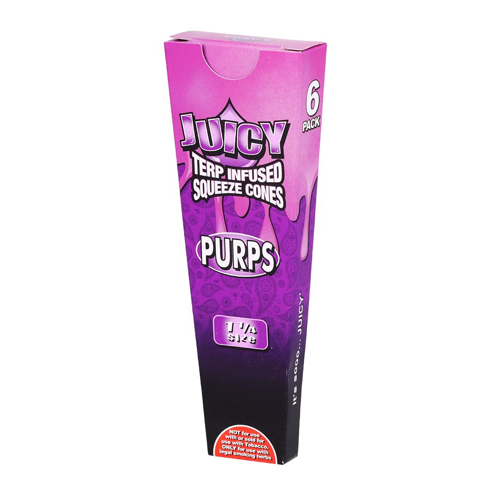 Juicy Terp Infused Squeeze Cones | Purps | 30pk Display - Discreet Smoker