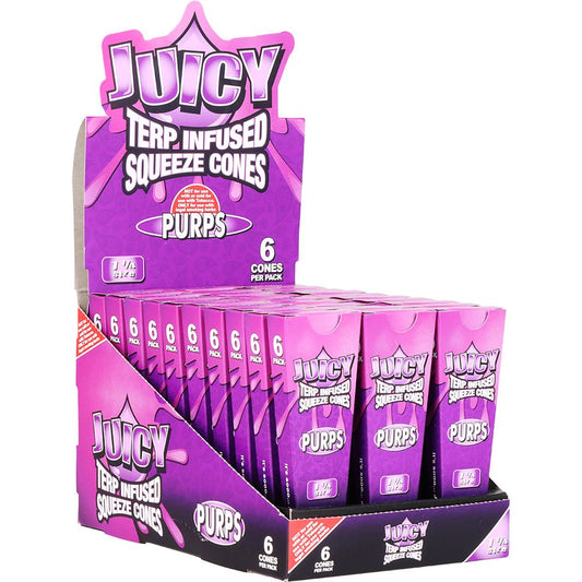 Juicy Terp Infused Squeeze Cones | Purps | 30pk Display - Discreet Smoker
