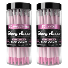 Blazy Susan Ultra Thin Rice Pre-Rolled Cones | 50ct Jar