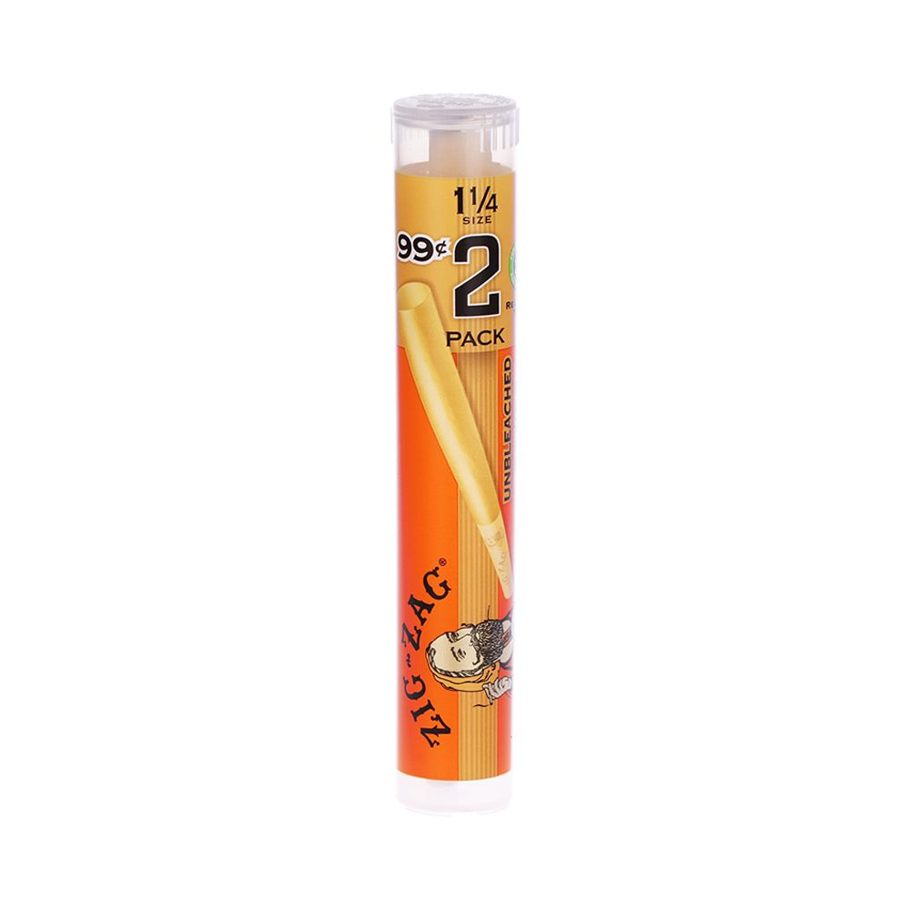 24CT DISPLAY - Zig Zag Pre-Priced Unbleached Cones - 1 1/4 / 2pc - Discreet Smoker